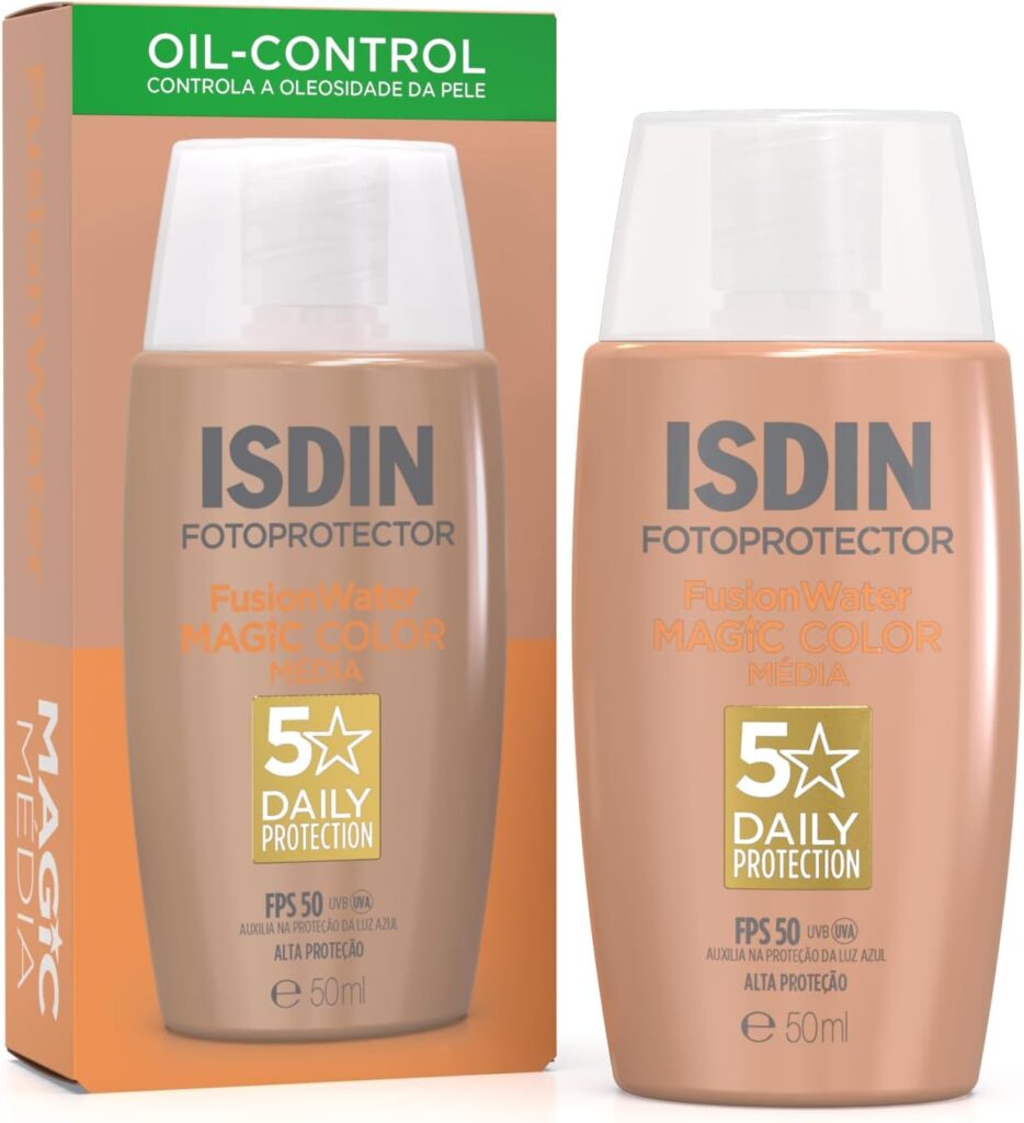 ISDIN Protetor Solar Facial Fusion Water Magic Color FPS 50 - Cor Média - 50ml