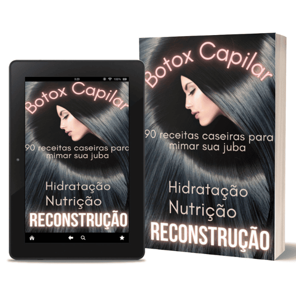 e-book "90 Receitas Caseiras para Cabelos Incríveis" é a sua próxima leitura obrigatória. Ele é o seu Guia Completo de Hidratação, Nutrição e Reconstrução Capilar.