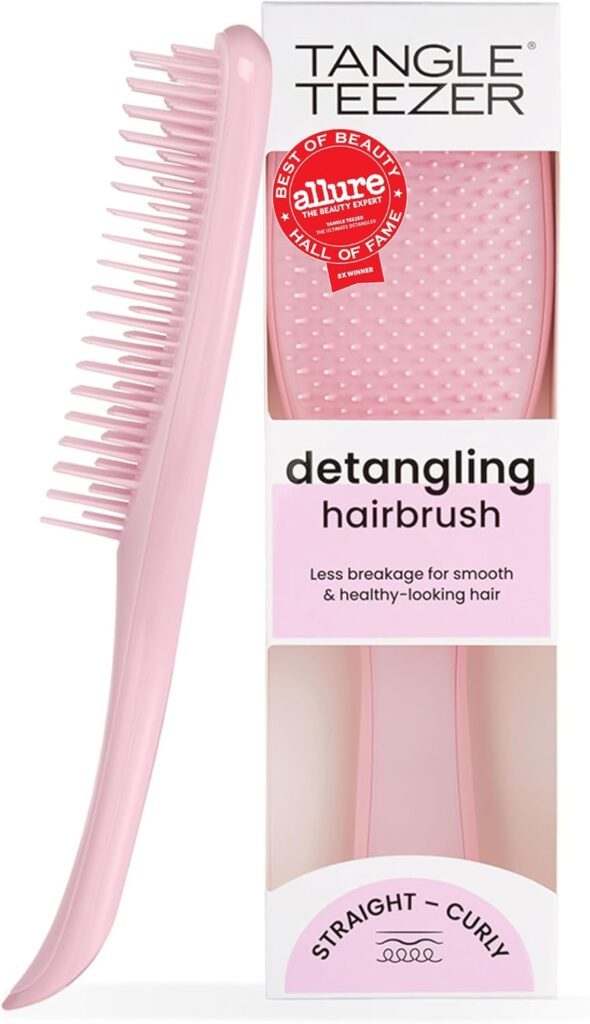 Tangle Teezer - Escova de cabelo desembaraçadora The Wet Detangler Millenial Pink para todos os tipos de cabelo, molhados. Cor: Rosa claro